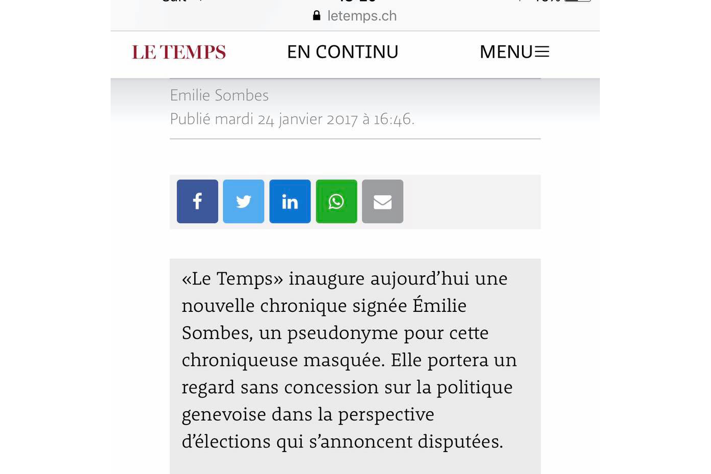 Le Temps met la cagoule